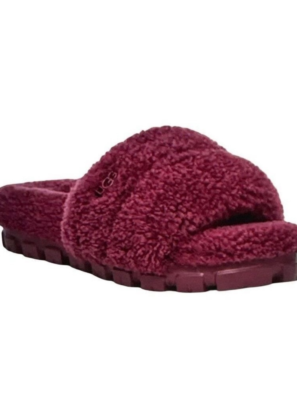 UGG Cozetta Curly Slippers in rich burgundy size 7